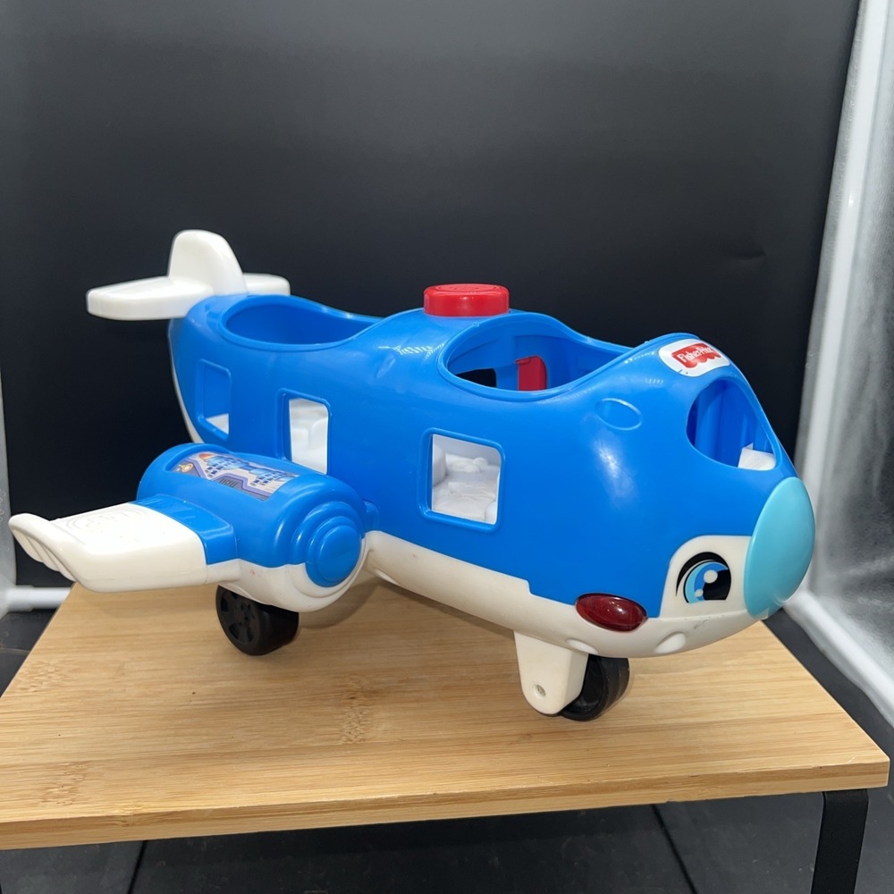 Fisher Price Little People Travel Together Airplane Blue Lights Sounds Works!!